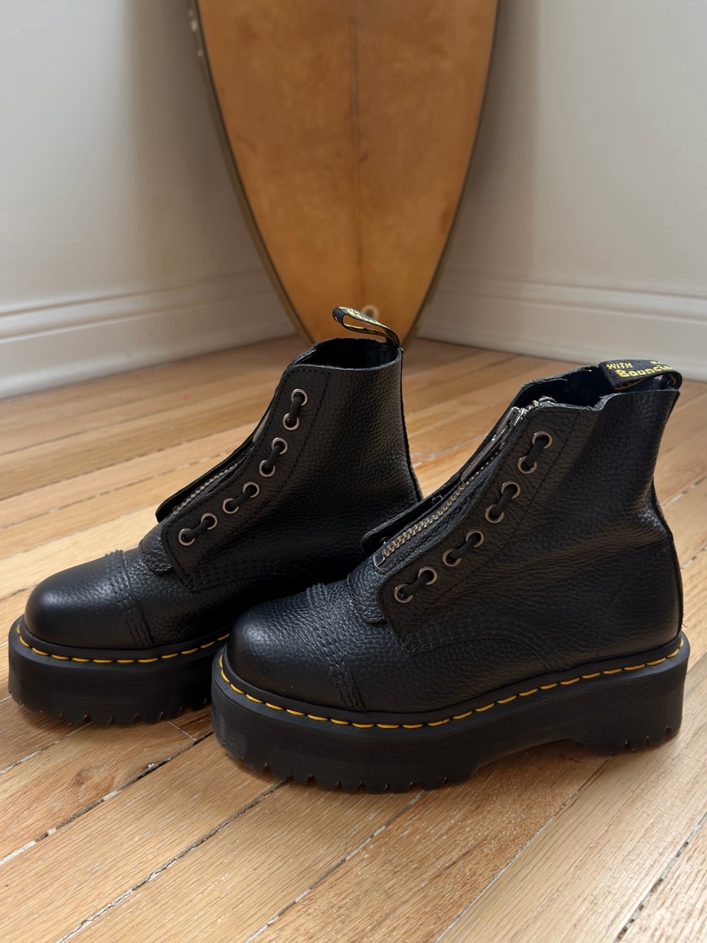 Dr. Martens Women's Sinclair Front Zipper Combat Platform Boots